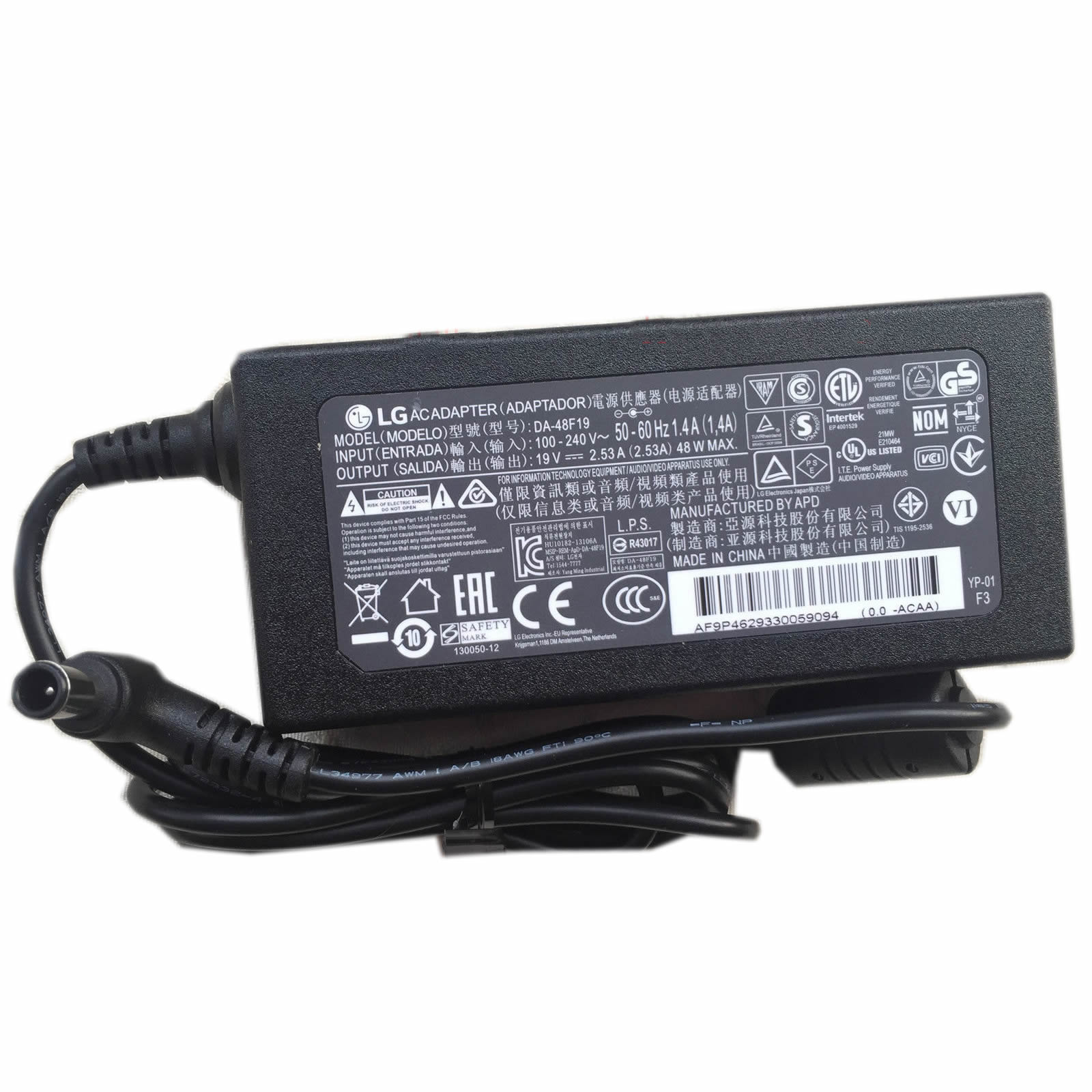 LG E1948S E1948SX adaptateur chargeur 19V 2.53A 48W alimentation originale pour LG LED Monitor E2242C E2249 PA-1650-64 séries