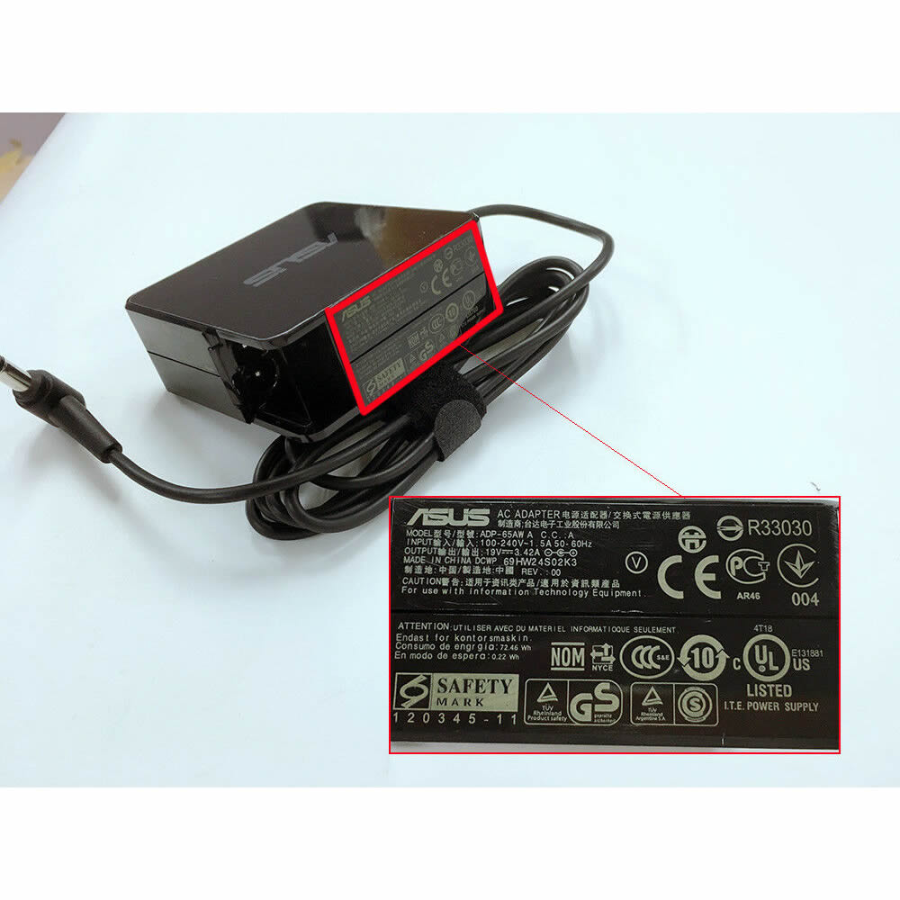 Asus ADP-65GD adaptateur chargeur 19V 3.42A 65W alimentation originale pour Asus K550 A550c EXA1203YH P550C S500 S500CA VIVOBOOK P550CA-XX91G séries