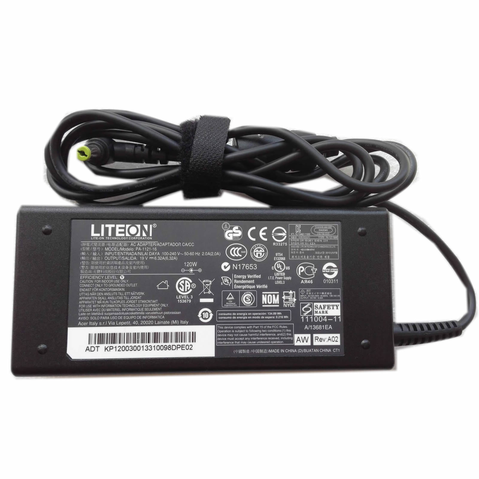 A11-120P1A NP.ADT11.009 PA-1121-16 PA-1121-04 adaptateur chargeur 19V 6.32A 120W alimentation originale pour ACER ASPIRE 8943G-9319 séries