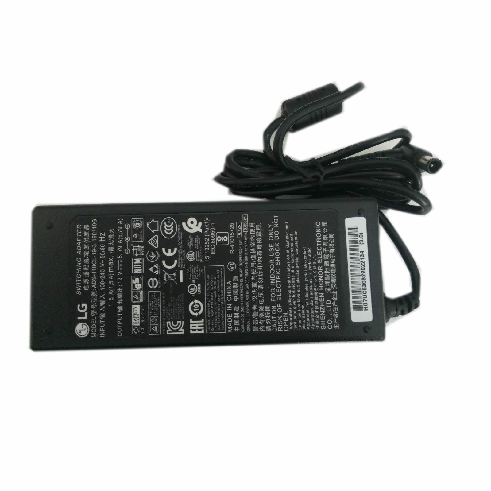 LG ADS-110CL-19-3 190110G EAY63032202 adaptateur chargeur 19V 3.42A 65W alimentation originale pour LG PF1500G, 34UM95C séries
