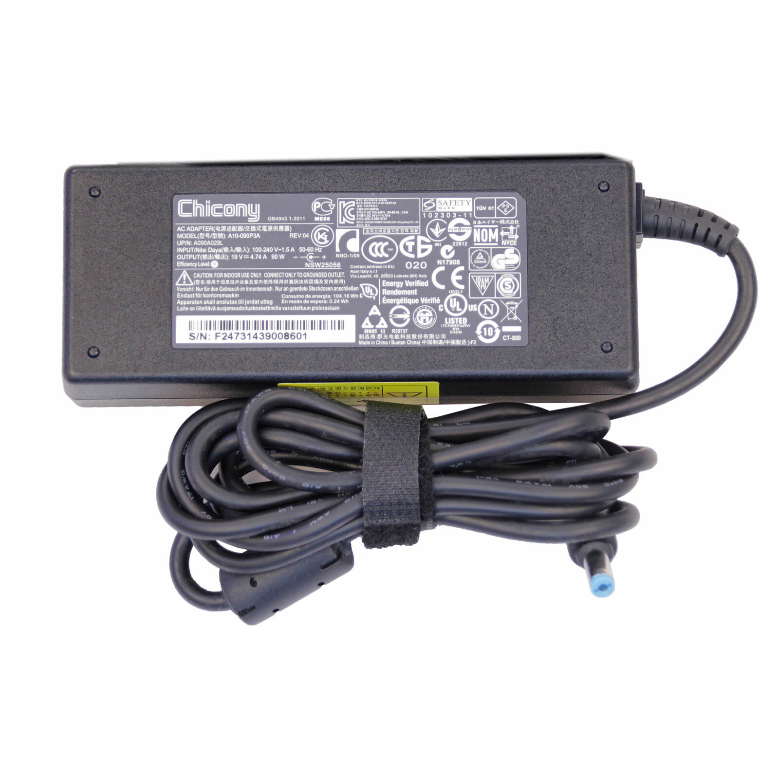 Chicony A090A029L,A10-090P3A,A090A029L adaptateur chargeur 19V 4.74A 90W alimentation originale pour ACER VN7-572G-H78G/L,4752G séries