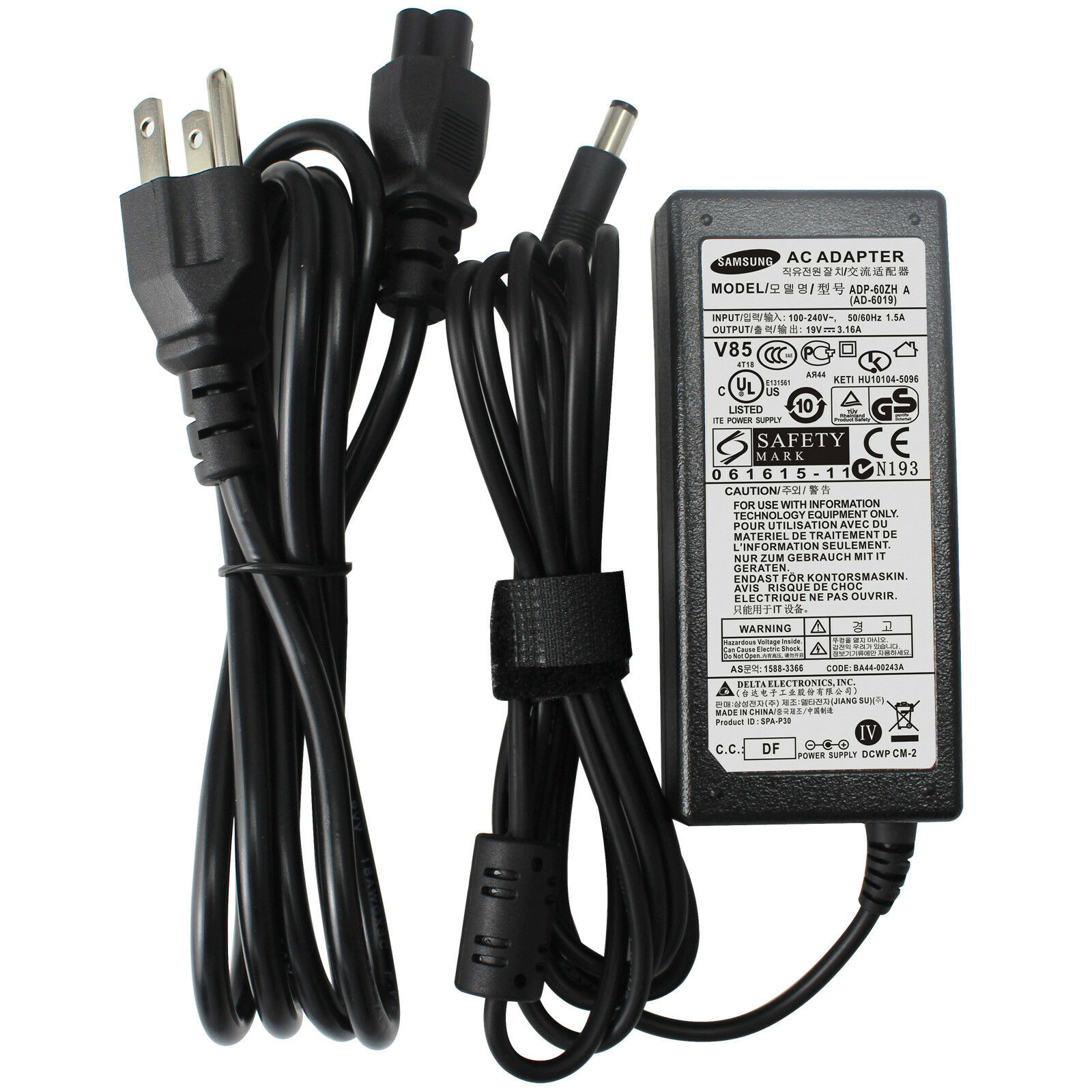 Samsung AD-6019 adaptateur chargeur 19V 3.16A 60W alimentation originale pour Samsung Q30 Q35 Q40 Q43 Q45 Q68 Q70 Q310 séries