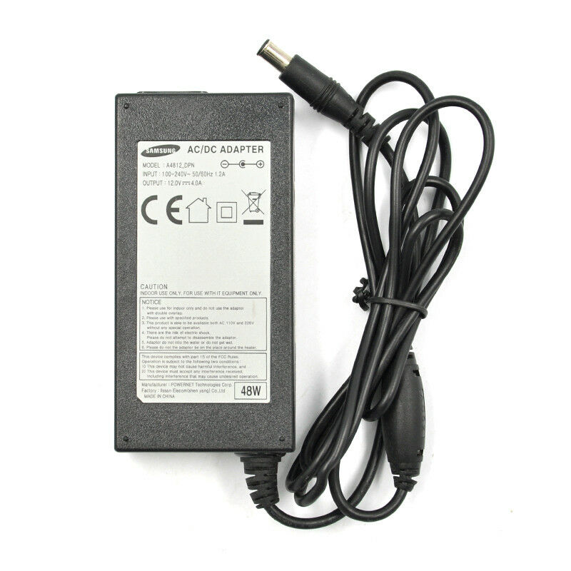 Samsung PSCV360104A adaptateur chargeur 12V 4A 48W alimentation originale pour Samsung 620TVL séries
