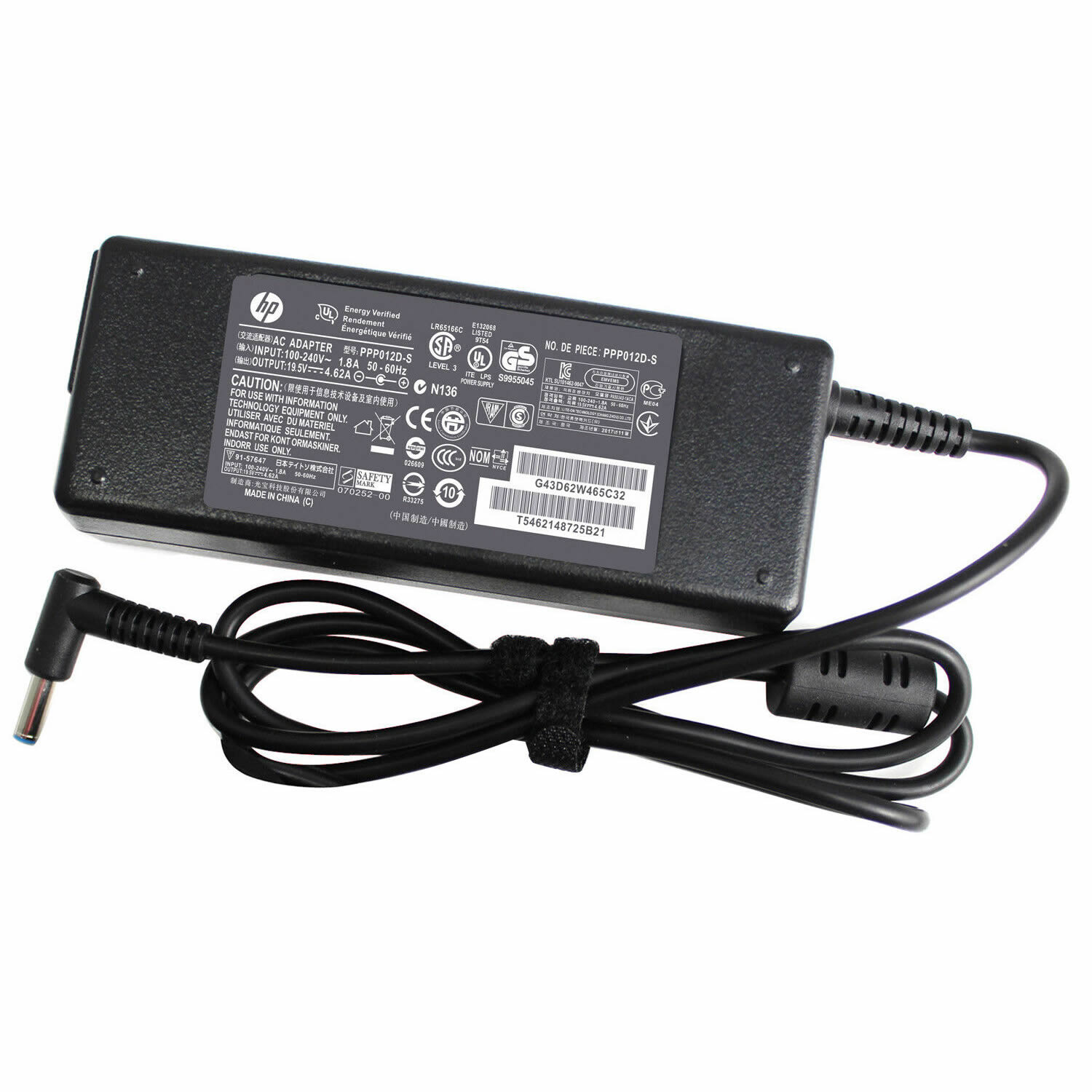 Adaptateur chargeur HP 710414-001,ADP-90WH D 19.5V 4.62A 88W alimentation originale pour HP ENVY 15z-j100 17t-j100 M6-k010dx M6-k022dx séries