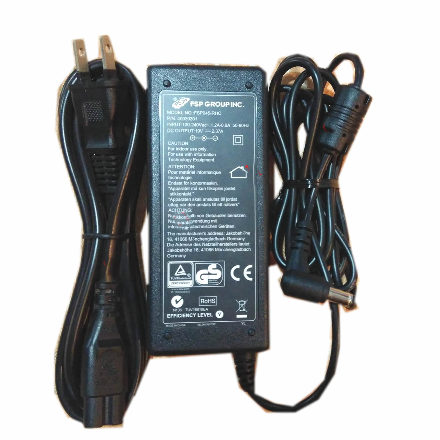 Adaptateur chargeur FSP045-RHC 40048442 19V 2.37A 45W alimentation originale pour MEDION AKOYA S6214T, MD99380 séries