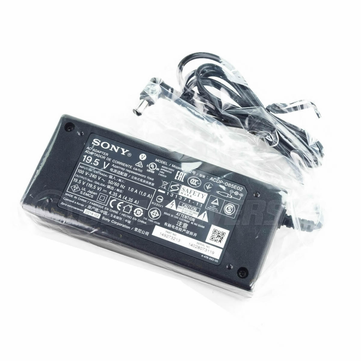 Adaptateur chargeur Sony ACDP-085E01 ACDP-085E02 19.5V 4.35A 85W alimentation originale pour Sony KDL-32W705B KDL-48W585B KDL-48W605B KDL-50W829B séries