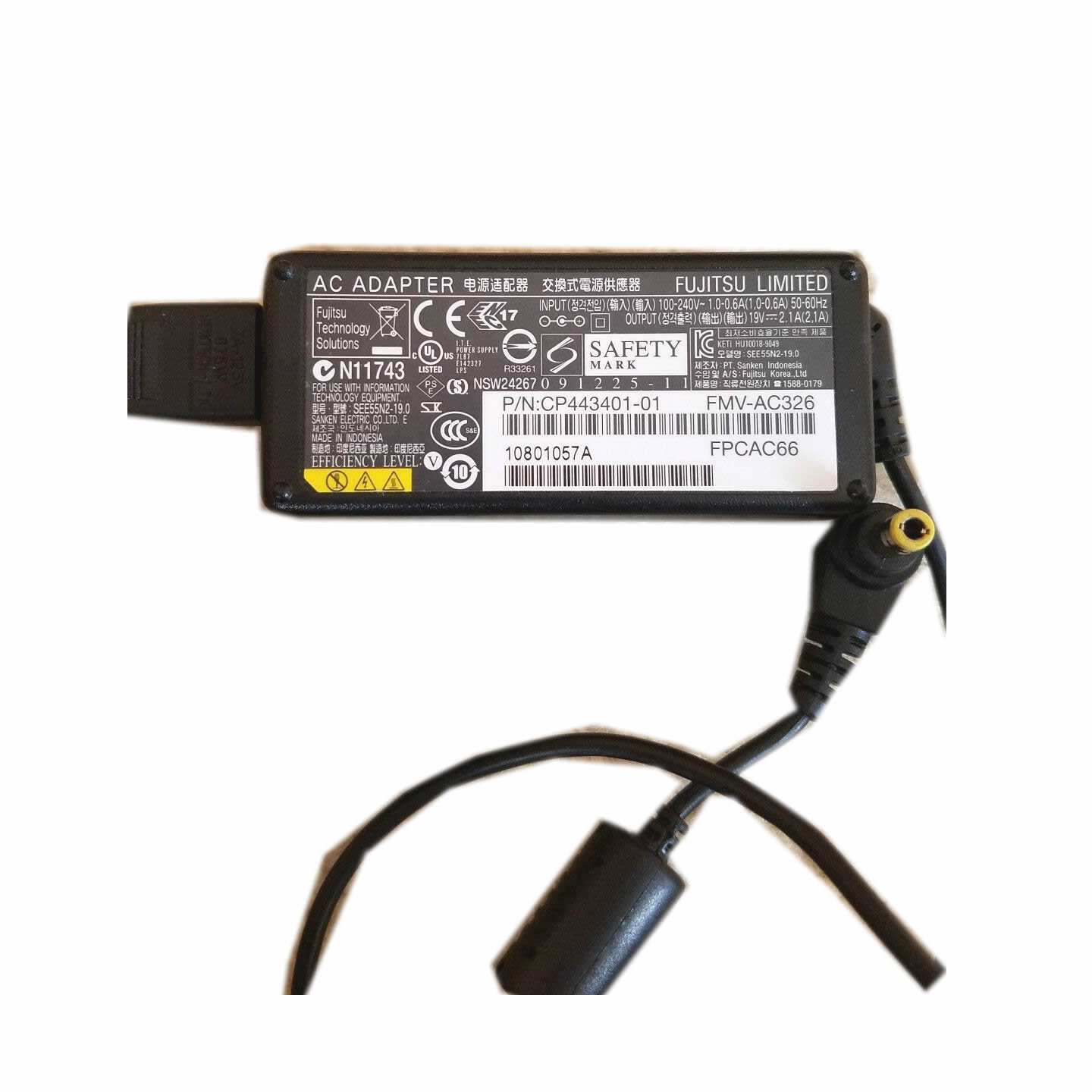 Chargeur Fujitsu 09Y04571A CP443401-01 FMV-AC326 N11743 SEE55N2-19.0 19V 2.1A 40W alimentation originale pour Fujitsu FMVU77B3CR séries