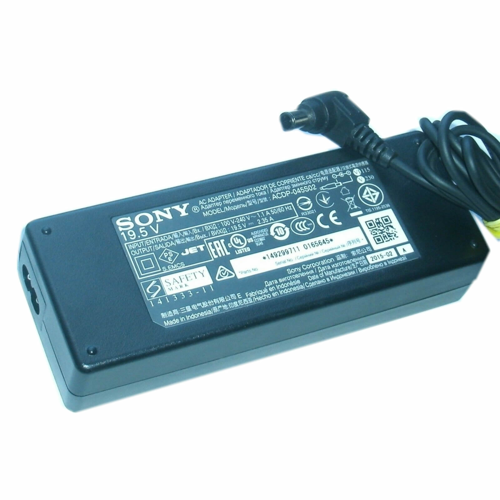 Sony ACDP-045S01,ACDP-045S02,ACDP-045S03 chargeur 19.5V 2.35A 46W alimentation originale pour Sony KDL-32R500C, KLV-24P412C séries