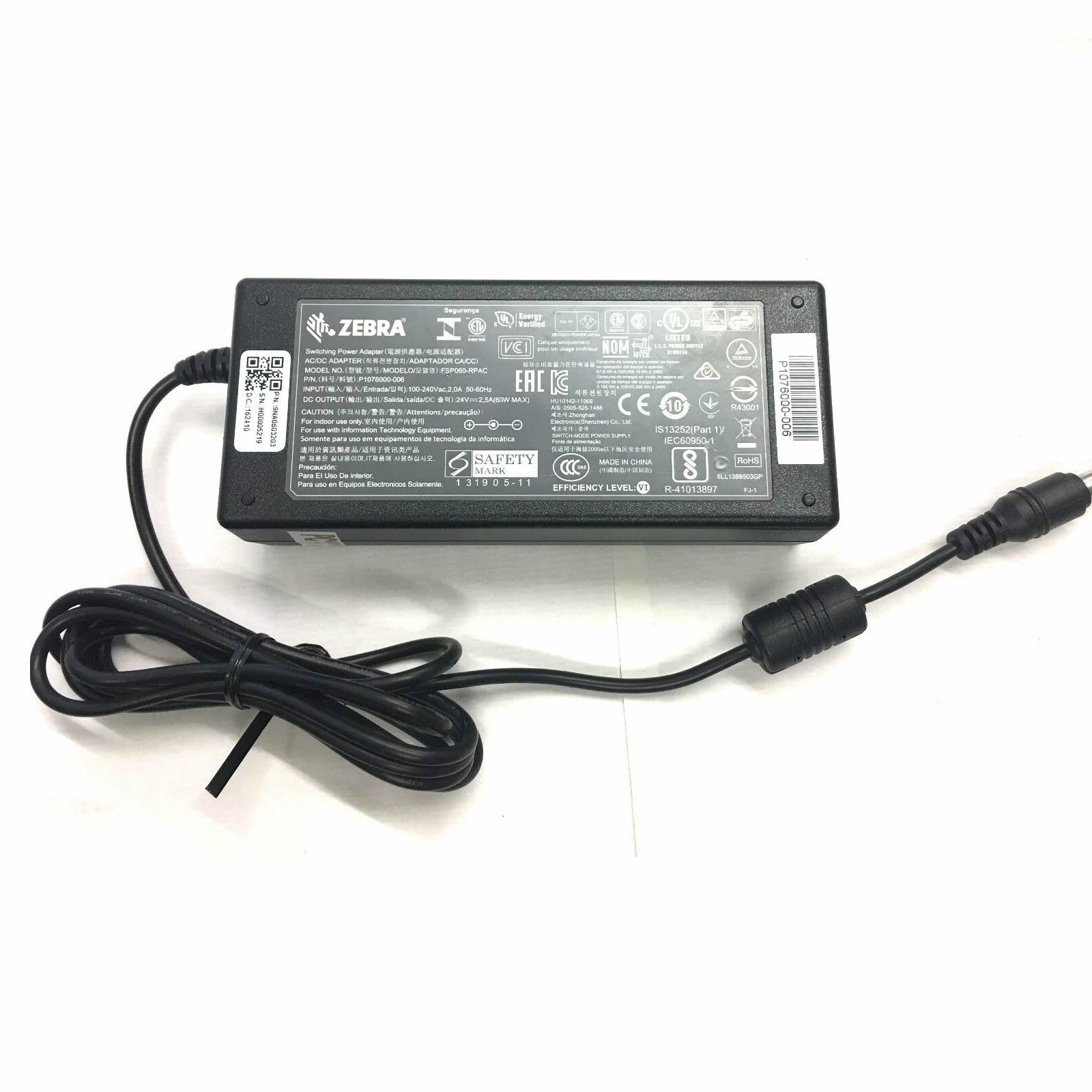 FSP FSP060-RPAC,P1028888-06,FSP060-RPAC chargeur 24V 2.5A 60W alimentation originale pour ZEBRA PRINTER GK420D, GX420D séries