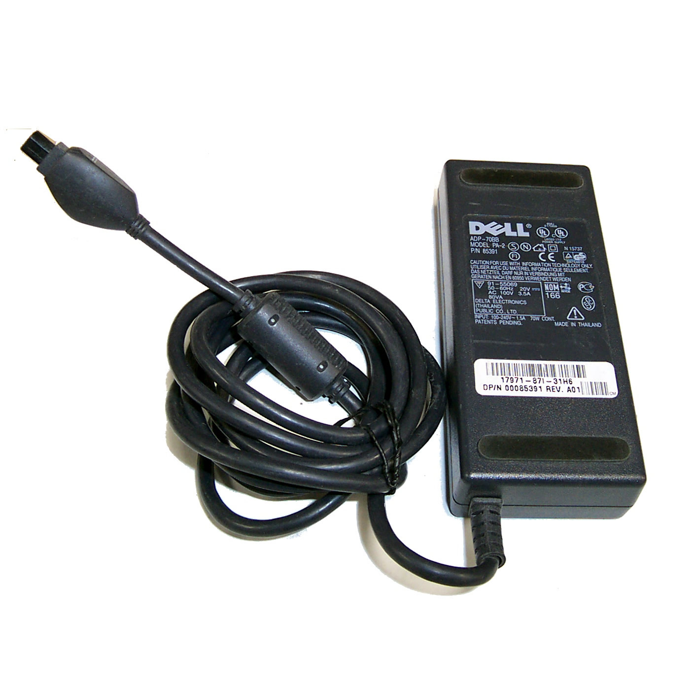 Adaptateur chargeur Dell 09364U,0K830,4983D 20V 3.5A 70W alimentation originale pour Dell INSPIRON 2500, INSPIRON 2600 séries