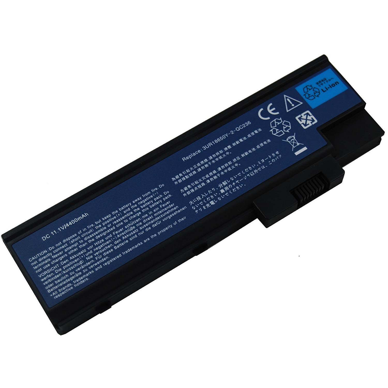 Batterie originale Acer 3UR18650Y-2-QC236 11.1V 4000mAh pour ordinateur portable ACER Aspire 5600 Series, Aspire 5600AWLMi, Aspire 5601AWLMi, Aspire 5602WLMi, Aspire 7000 Series