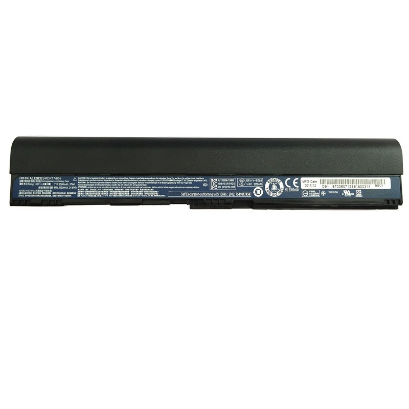 Batterie originale Acer AL12A31, AL12B31, AL12B32, AL12B72, AL12X32, KT.00403.004, KT.00407.002 14.8V 2500mAh pour ordinateur portable Acer TravelMate B1 Series, Aspire one 756-877BCbb Séries