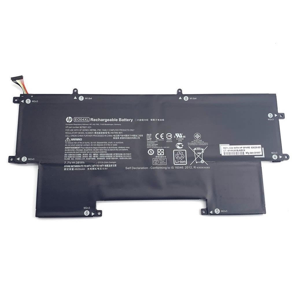 Batterie originale HP EO04XL HSTNN-IB7I 7.7V 4900mAh, 38Wh pour ordinateur portable HP EliteBookFolio G1 P4P84PT séries