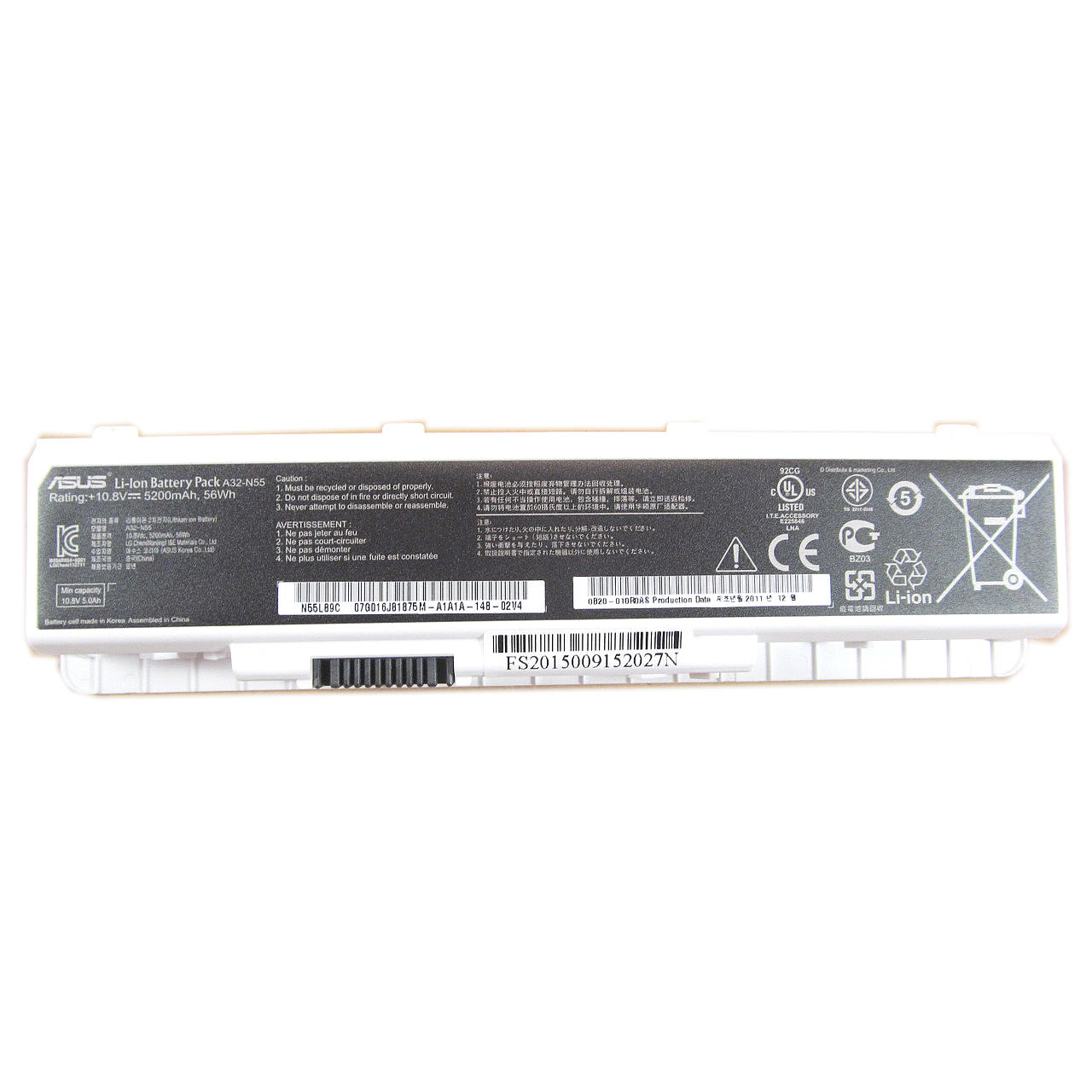 Batterie originale Asus A32-N55 07G016HY1875 10.8V 56mAh pour ordinateur portable Asus N45 N45E N45F N45J N45S N45S N55 séries