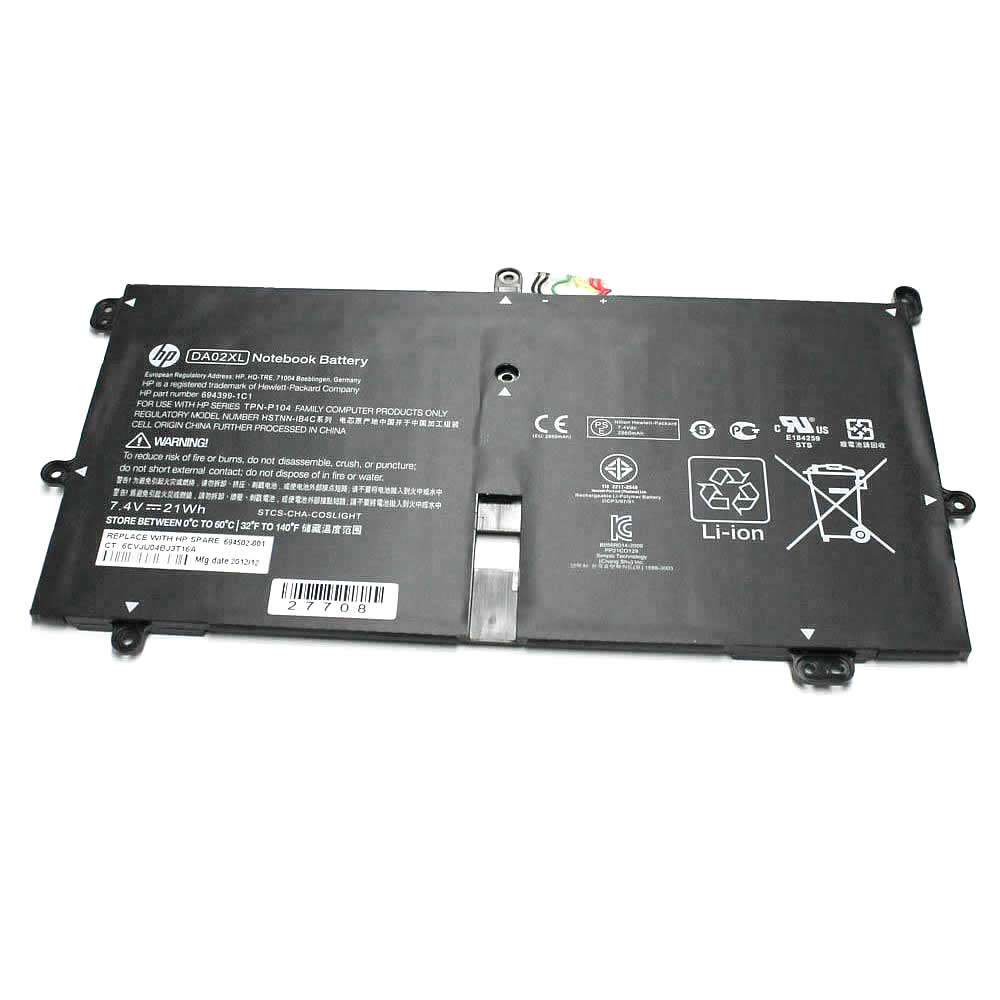 Batterie originale HP DA02XL HSTNN-IB4C TPN-P104 664399-1C1 7.4V 21Wh pour ordinateur portable HP Envy X2, Hip envy séries