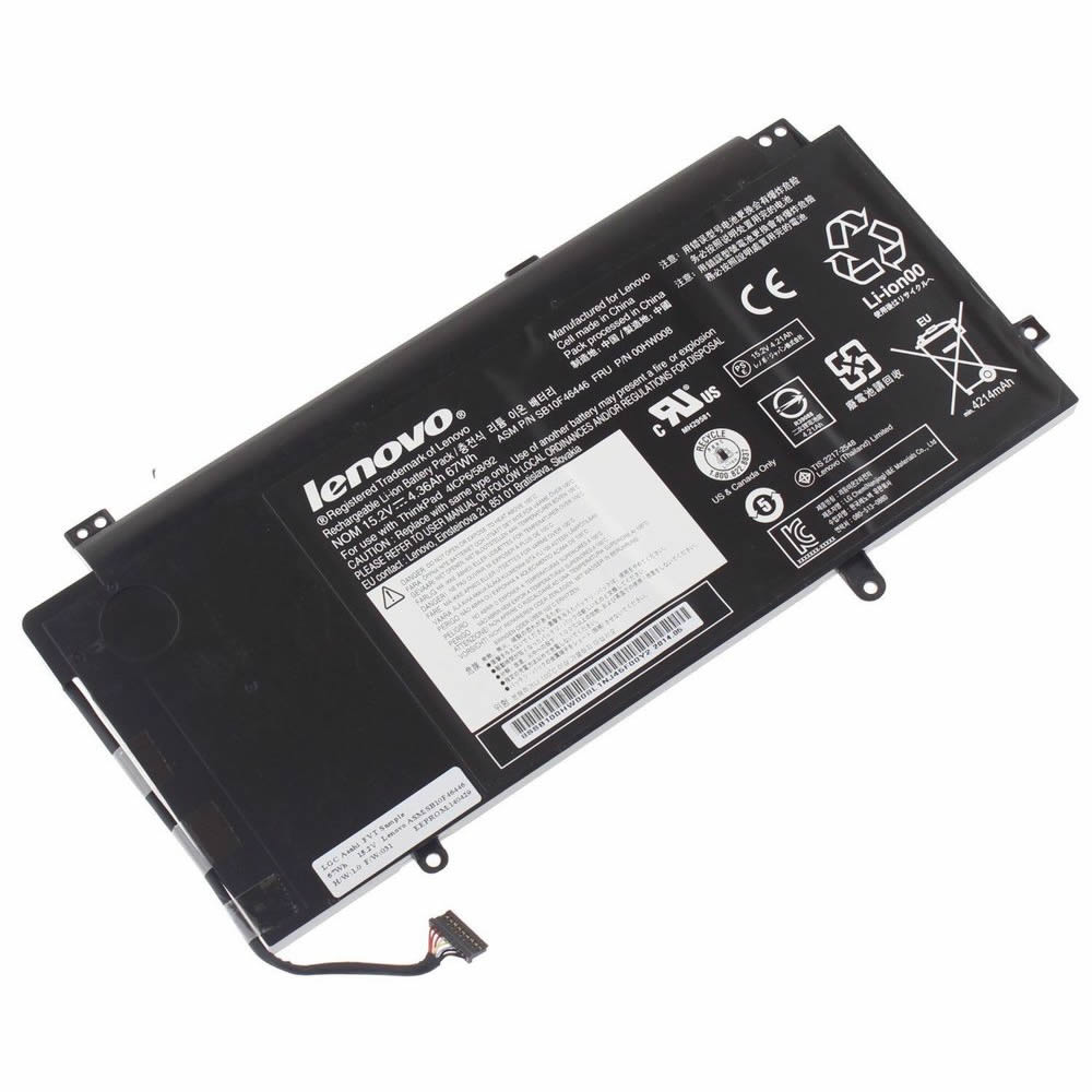 Batterie originale Lenovo 00HW008 41CP6/58/92 SB10F46446 15.2V 4360mAh 66Wh pour ordinateur portable Lenovo ThinkPad Yoga 15 séries