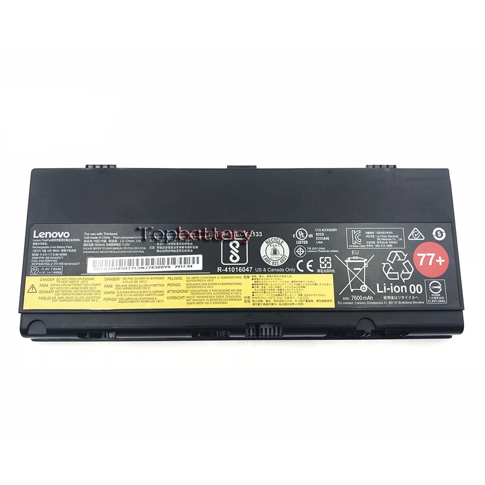 Batterie originale Lenovo SB10H45078 00NY493 11.25V 8000mAh 90Wh pour ordinateur portable Lenovo ThinkPad P50 P51 séries