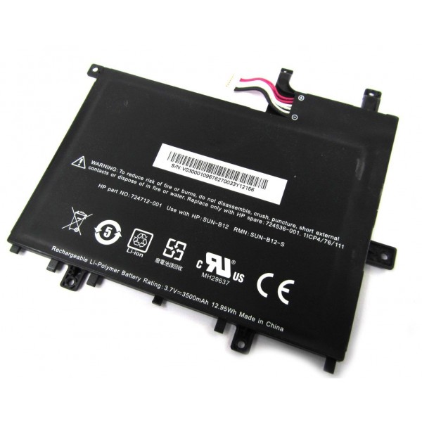 HP 724712-001 724536-001 SUN-B12 batterie originale 3.7V 3500mAh pour ordinateur portable HP slate 7 tablette séries