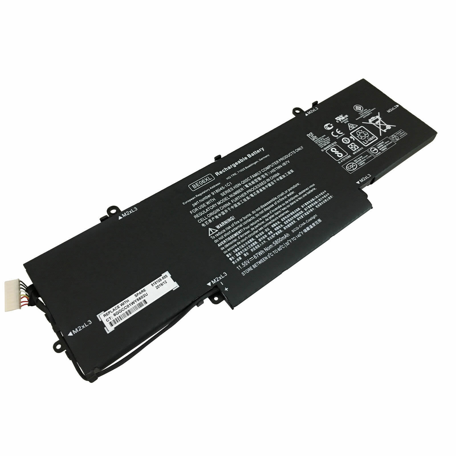 HP BE06XL HSTNN-DB7Y 918045-171 batterie originale 11.55V 5800mAh pour ordinateur portable HP Elitebook 1040 G4(2TM97EA), EliteBook 1040 G4(4SB30UT) séries