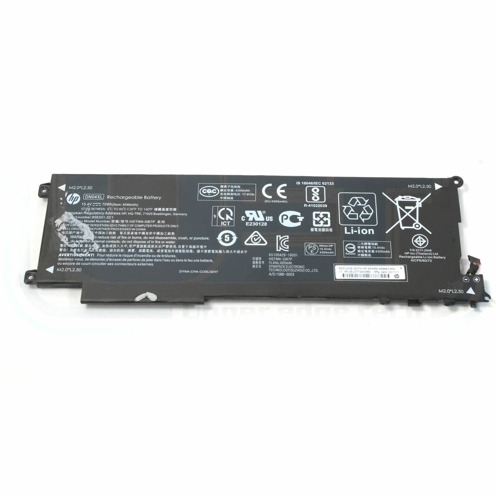Batterie originale HP HSTNN-DB7P 856843-850 HSN-Q01C 15.4V 4546mAh, 70Wh pour ordinateur portable HP ZBook x2 G4 2ZB85EA, ZBook x2 G4 2ZC17EA séries