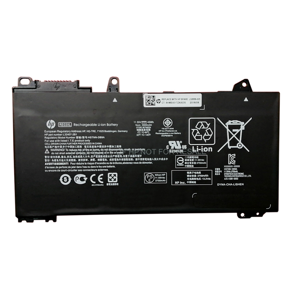 Batterie originale HP HSTNN-DB9A L32656-005 L32656-002 11.55V 3900mAh, 45Wh pour ordinateur portable HP ProBook 450 G6 5TJ93EA, zhan 66 AMD 6MC34PC séries