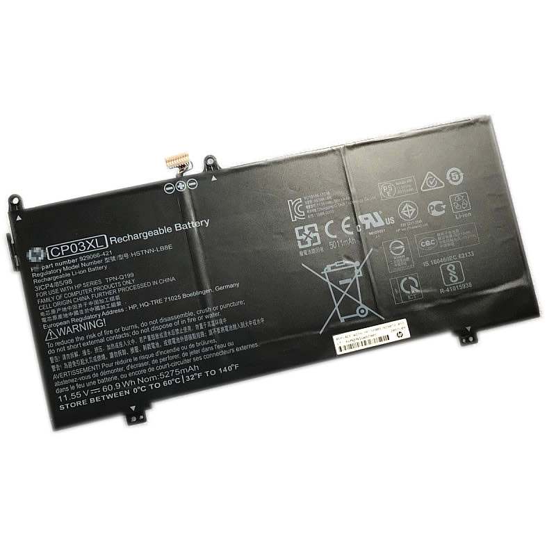 Batterie originale HP HSTNN-LB8E CP03XL TPN-Q199 11.55V 5275mAh, 60.9Wh pour ordinateur portable HP Spectre X360 13-AE040CA, Spectre X360 13-AE052NR séries