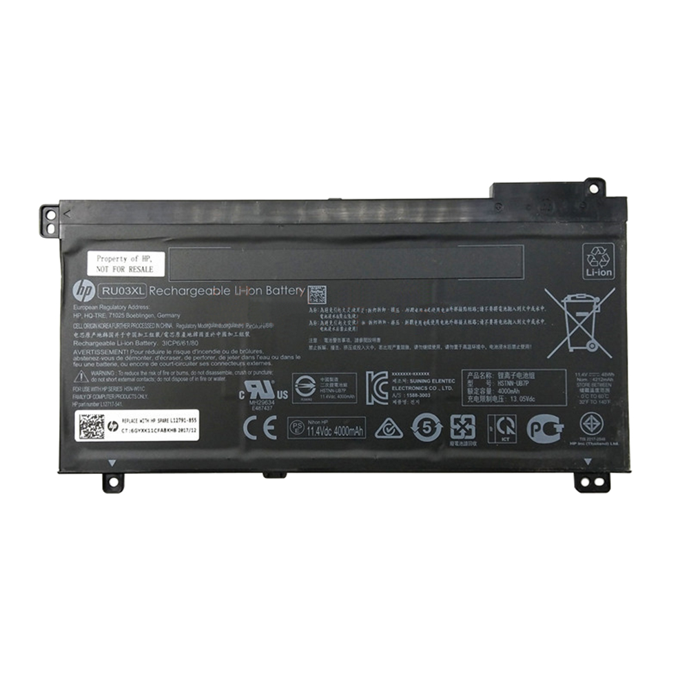 Batterie originale HP HSTNN-LB8K RU03XL HSTNN-UB7P 11.4V 4210mAh, 48Wh pour ordinateur portable HP ProBook x360 440 G1 4QX77ES, ProBook x360 440 G1 4QW71EA séries