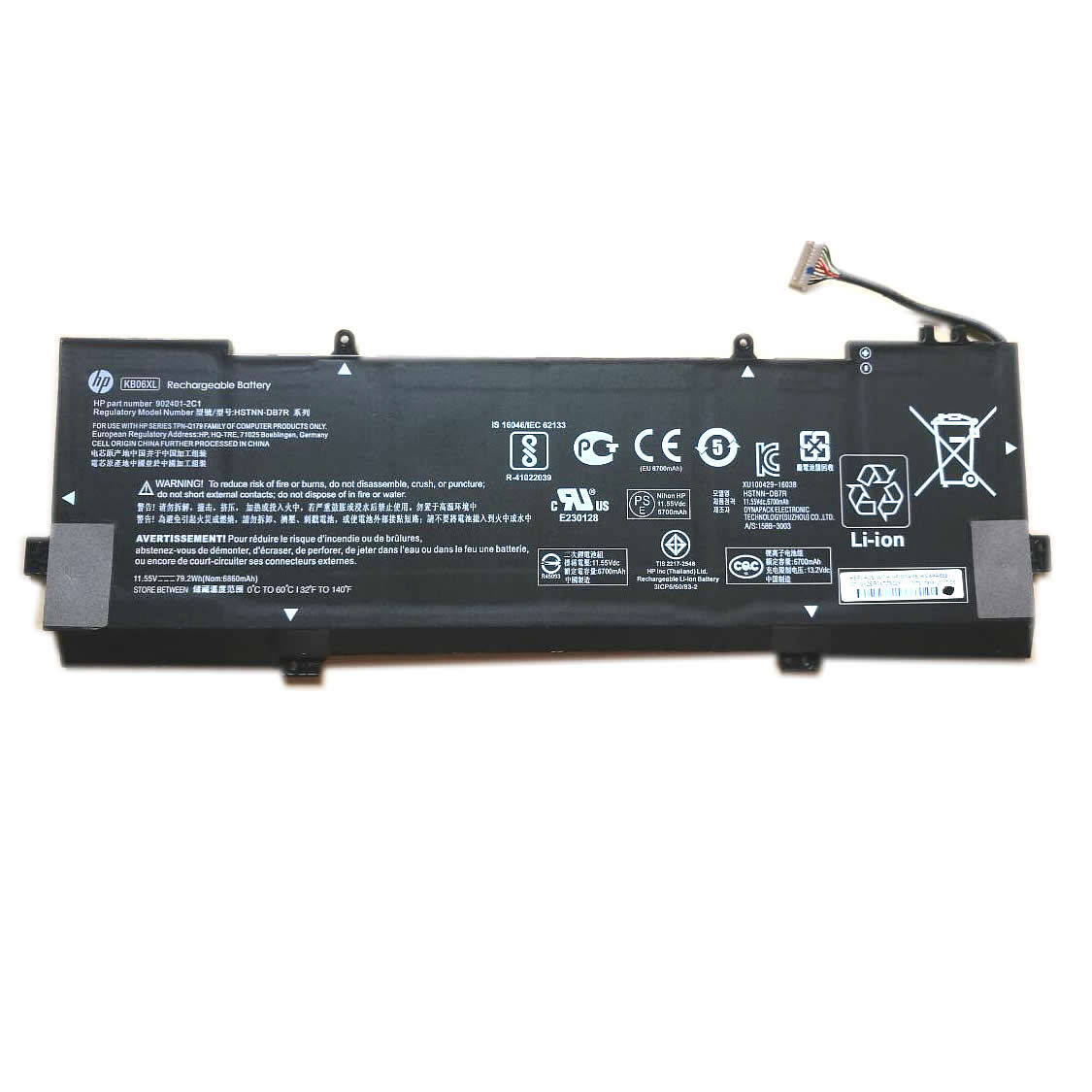 Batterie originale HP KB06XL HSTNN-DB7R 902401-2C1 11.55V 6860mAh,79.2Wh pour ordinateur portable HP Spectre x360 15-bl131ng, Spectre X360 15-BL001NX séries