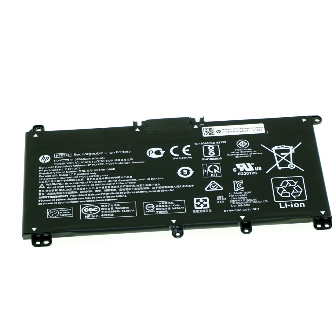 Batterie originale HP L11119-855 HT03XL HSTNN-DB8R 11.4V 3600mAh,41.04Wh pour ordinateur portable HP 15G-DR0003TX, 17-BY1033DX séries