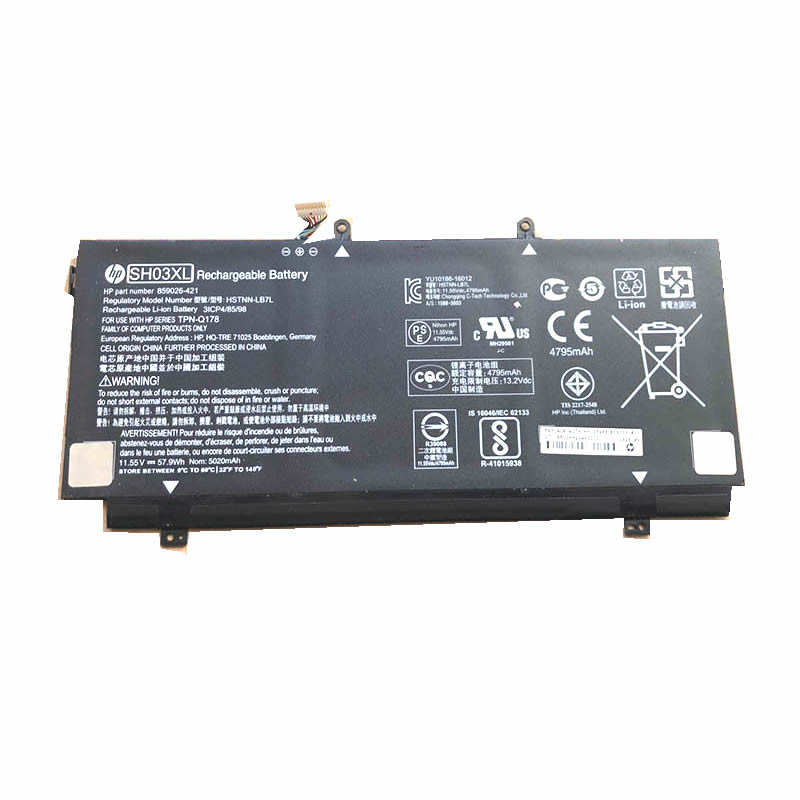 Batterie originale HP SH03XL HSTNN-LB7L SG03061XL-PR 11.55V 5020mAh, 57.9Wh pour ordinateur portable HP Envy 17-U273CL, Envy 17-U018CA séries