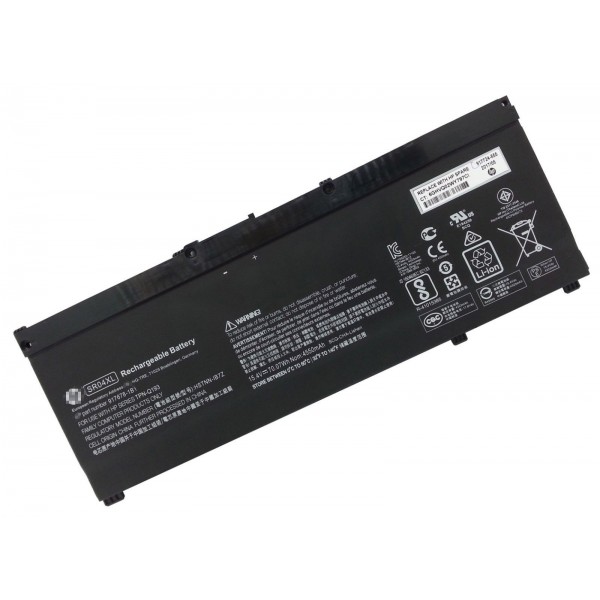 Batterie originale HP SR04XL 917724-855 TPN-C133 15.4V 4550mAh, 70.07Wh pour ordinateur portable HP Omen 15-CE000UR, Pavilion Power 15-CB003NB séries