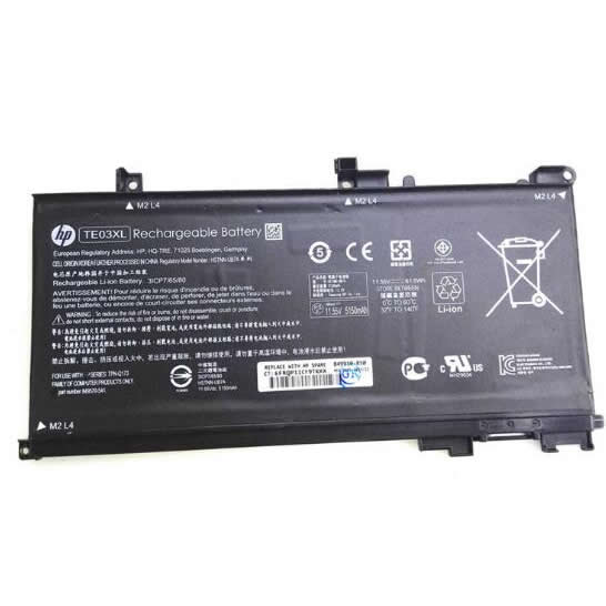 Batterie originale HP TE03XL HSTNN-UB7A 849910-850 11.55V 5150mAh, 61.6Wh pour ordinateur portable HP Omen 15-AX017NF, Pavilion 15-BC047CL, Omen 15-AX033NF séries