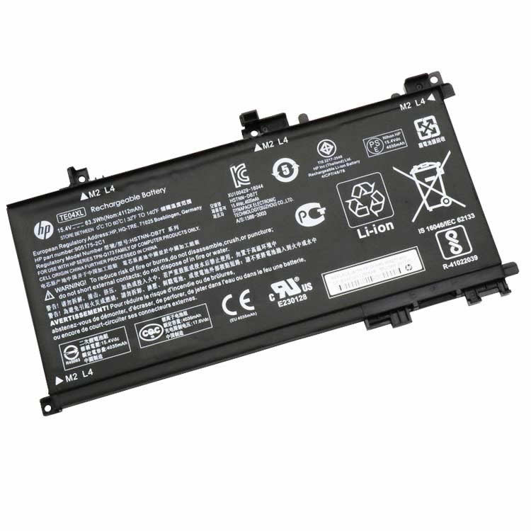 Batterie originale HP TE04XL HSTNN-DB7T L15188-2C1 15.4V 4112mAh, 63.3Wh pour ordinateur portable HP Pavilion 15-BC201NC, Pavilion 15-BC202NQ séries