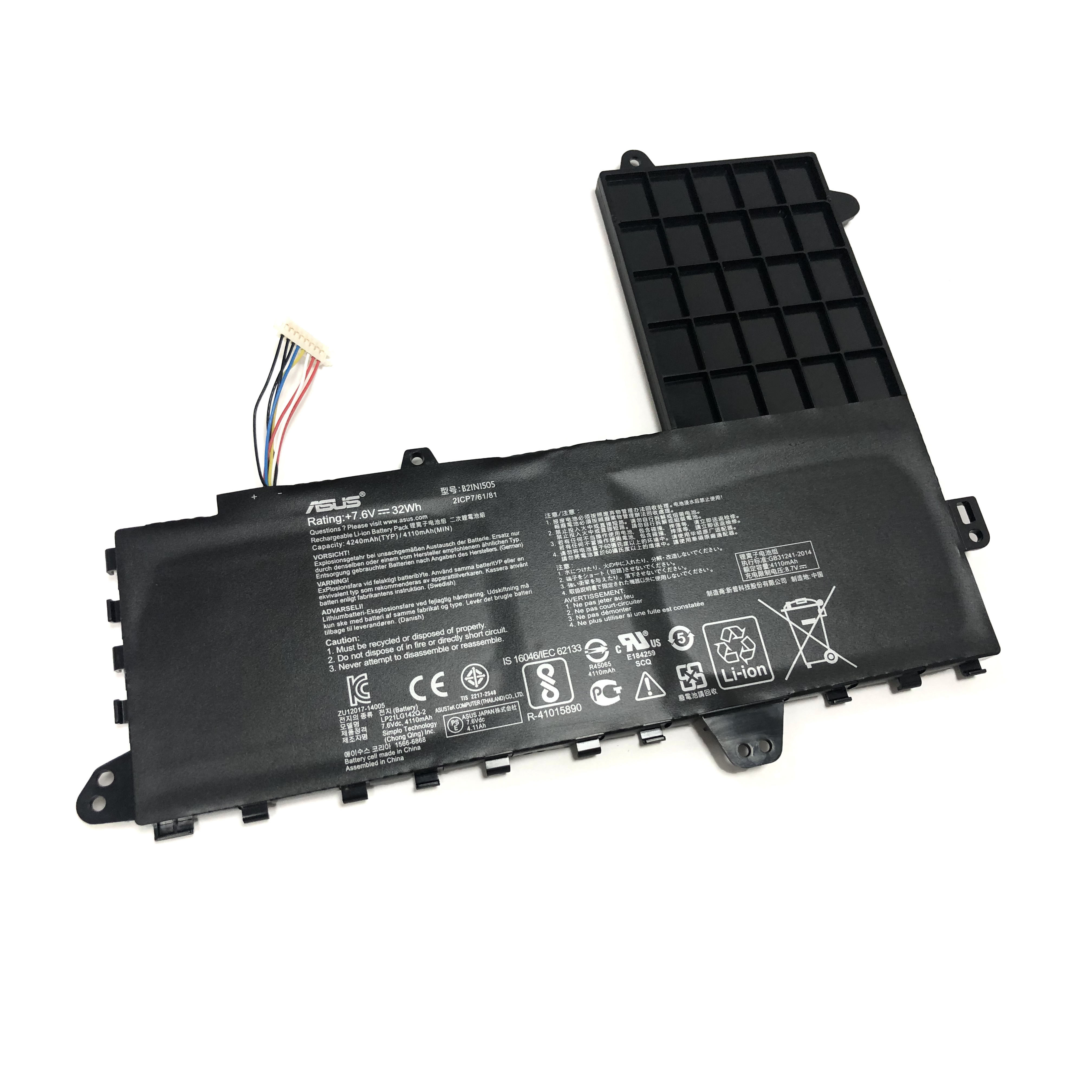 Batterie originale Asus B21N1505 0B200-01400200 0B200-01400300 7.6V 4110mAh, 32Wh pour ordinateur portable Asus L402MA-WX0102T, L402NA-FA017TS séries