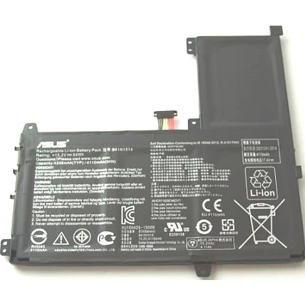 Batterie originale Asus B41N1514 0B200-0178000 B076M5RNRV 15.2V 4110mAh, 64Wh pour ordinateur portable Asus N543UA-1A, N543UA séries
