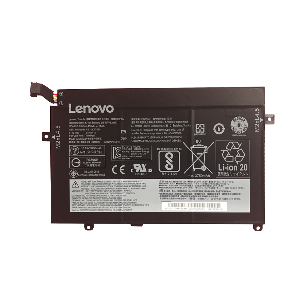 Lenovo 01AV412 SB10K97569 batterie originale 11.1V 4050mAh, 45Wh pour ordinateur portable Lenovo 01AV412, SB10K97569 séries