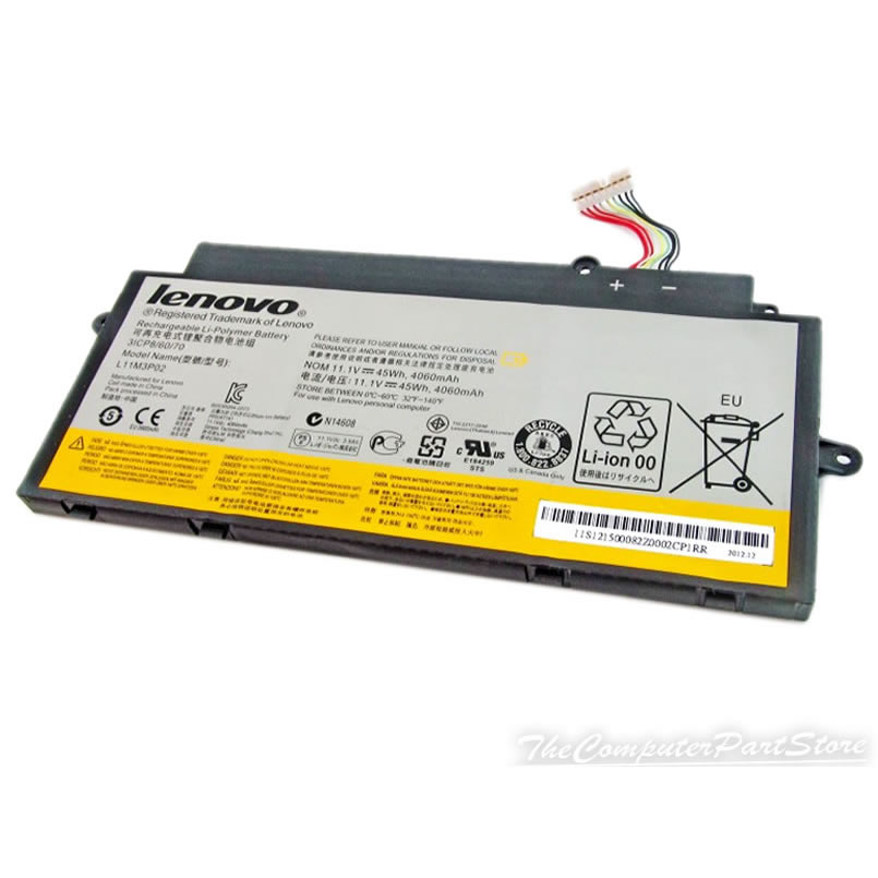 Lenovo 3ICO8/60/70 L11M3P02 batterie originale 11.1V 4060mAh, 45Wh pour ordinateur portable Lenovo IdeaPad U510 MBM62GE séries