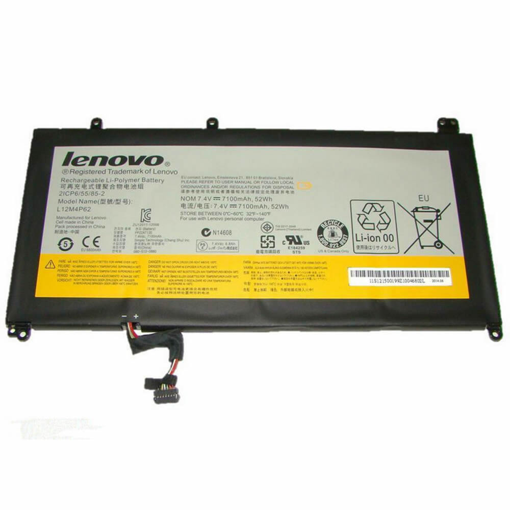 Batterie originale Lenovo L12M4P62 L12L4P62 L11M3P62 7.4V 7100mAh, 52Wh pour ordinateur portable Lenovo IdeaPad U 300, IdeaPad U530 Touch séries