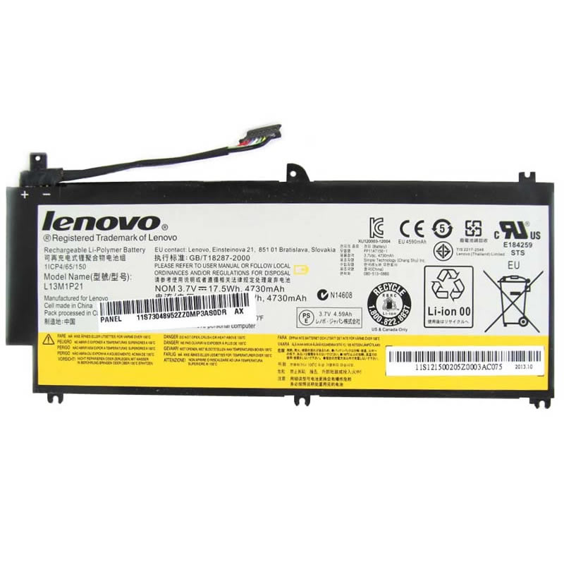 Batterie originale Lenovo L13L1P21 11CP4/65/150 3.7V 4730mAh, 17.5Wh pour ordinateur portable Lenovo L13L1P21 11CP4/65/150 séries