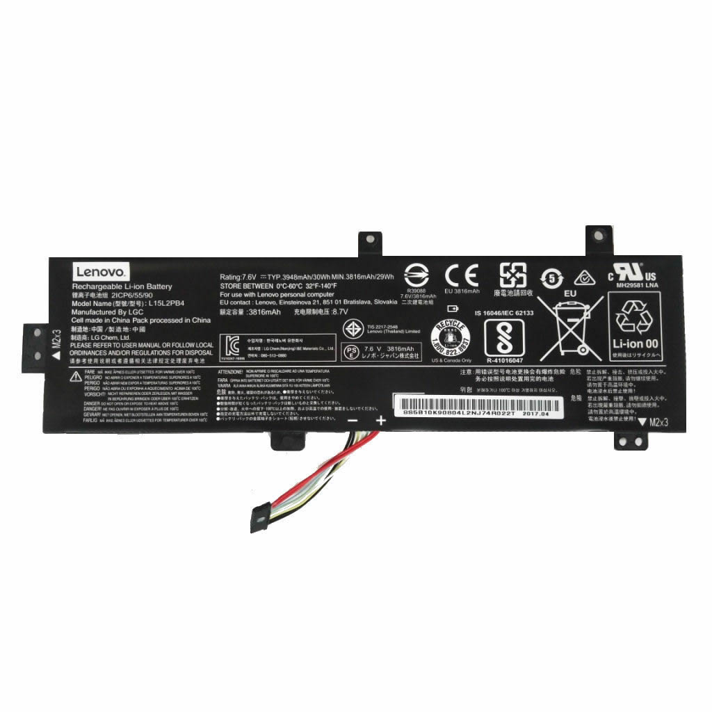 Batterie originale Lenovo L15S2TB0 L15M2PB3 5B10K90786 7.3V 4110mAh, 30Wh pour ordinateur portable Lenovo IdeaPad 310-15IKB séries