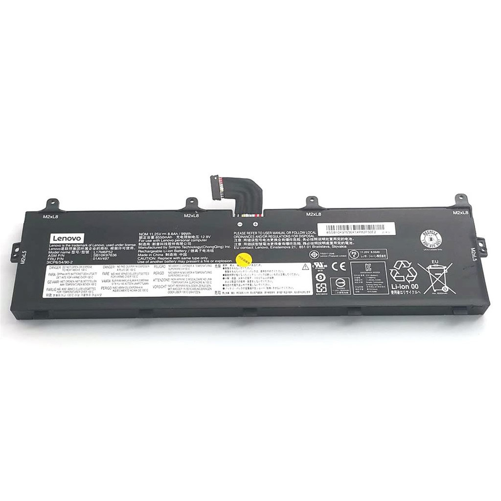 Batterie originale Lenovo 01AV497 L17M6P52 SB10K97636 11.25V 8800mAh,99Wh pour ordinateur portable Lenovo ThinkPad P73-20QR0026GE, ThinkPad P73-20QR002DGE séries