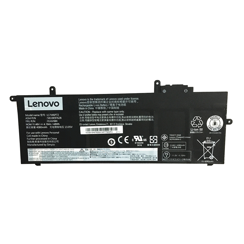 Batterie originale Lenovo L17M6P72 01AV484 SB10K97628 11.46V 4190mAh,48Wh pour ordinateur portable Lenovo ThinkPad X280 séries