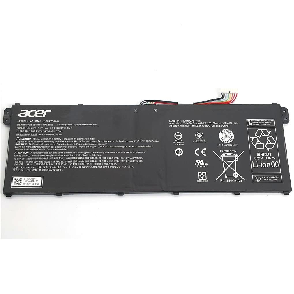 Batterie originale Acer 2Icp4/78/104 AP16M4J 7.6V 4870mAh, 37Wh pour ordinateur portable Acer AP16M4J séries