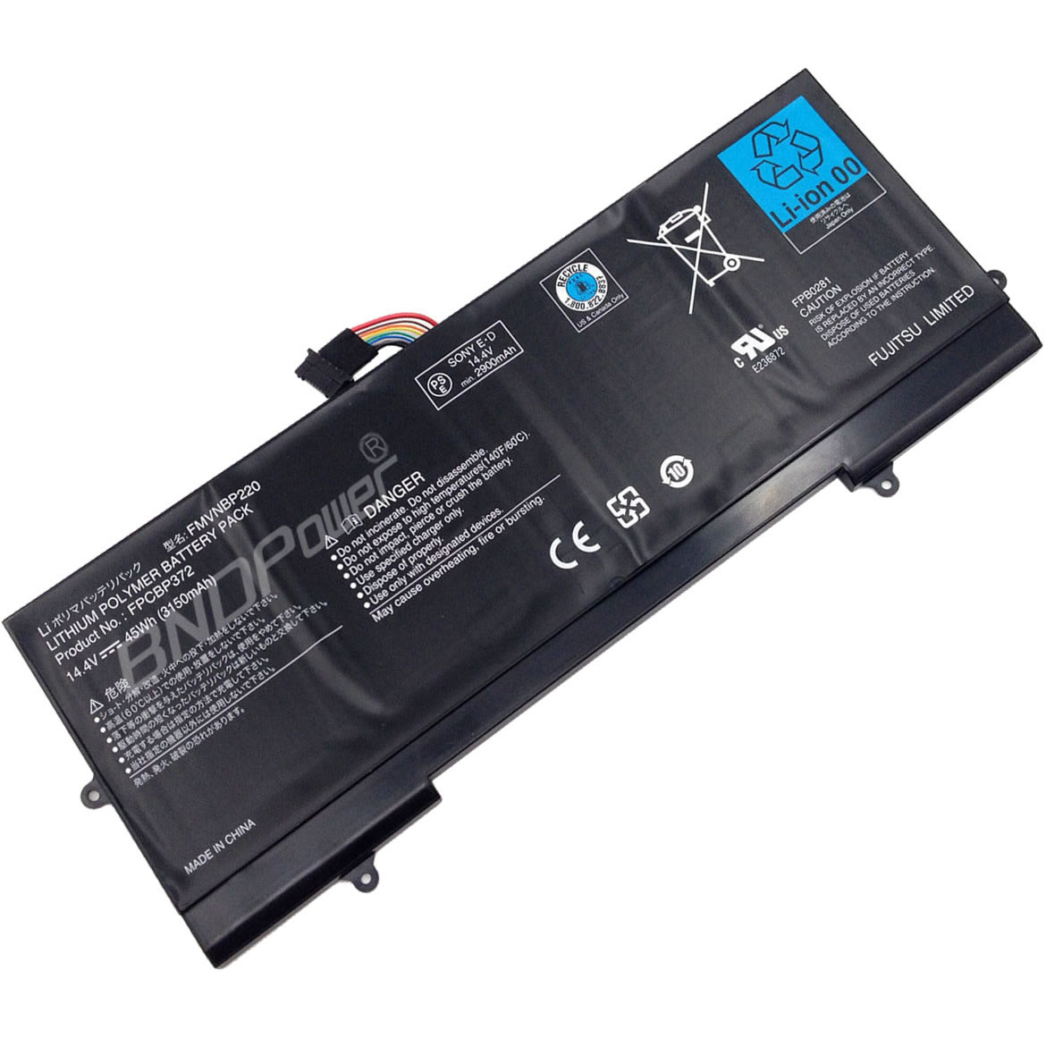 Fujitsu FMVNBPXXX FPCBPXXX FPCBP372 batterie originale 14.4V 3150mAh, 45Wh pour ordinateur portable Fujitsu Lifebook U772 séries