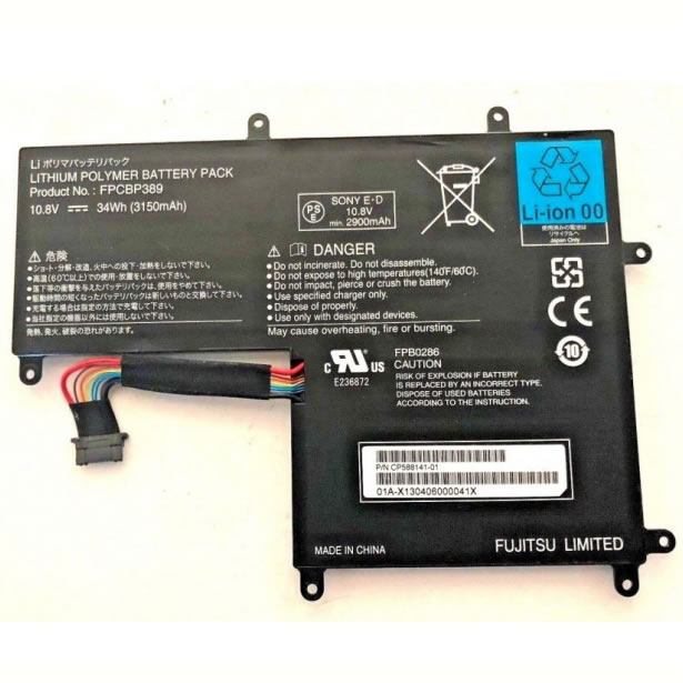 Batterie originale Fujitsu FPCBP389 10.8V 3150mAh, 34Wh pour ordinateur portable Fujitsu E236872, CP588141-01 séries