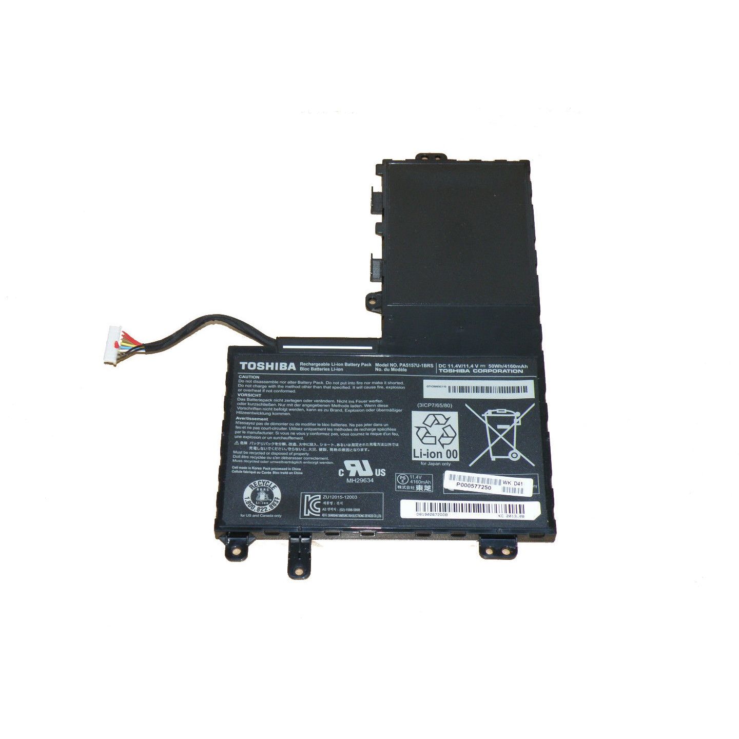 Toshiba PA5157U-1BRS P31PE6-06-N01 batterie originale 11.4V 4160mAh, 50Wh pour ordinateur portable Toshiba Satellite M50-A-11Q, Satellite U50T-A-10e séries