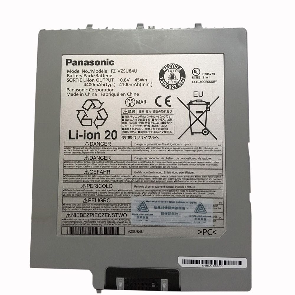 Batterie originale Panasonic FZ-VZSU84U FZ-VZSU84R FZ-VZSU84K 10.8V 4400mAh, 45Wh pour ordinateur portable Panasonic FZ-G1AABDXER, Toughpad FZ-G1, FZ-G1 séries