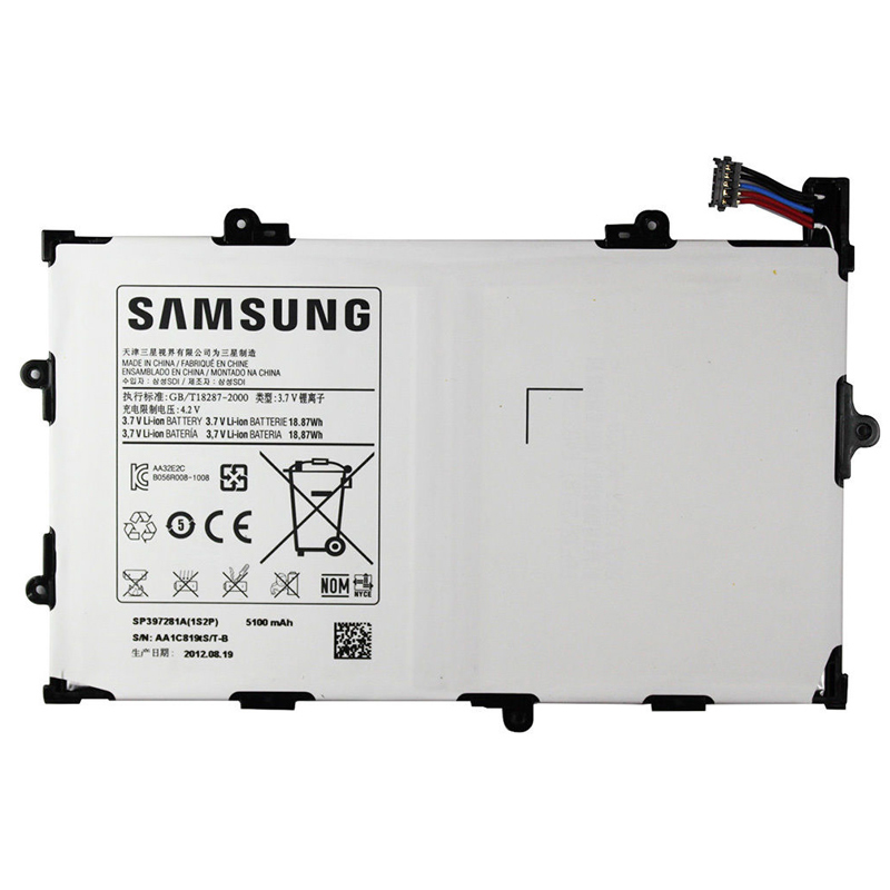 Batterie originale Samsung SP397281A SP397281A 1S2P AA1H823bS/T-B 3.7V 5100mAh, 18.87Wh pour ordinateur portable Samsung P6800, i815 séries