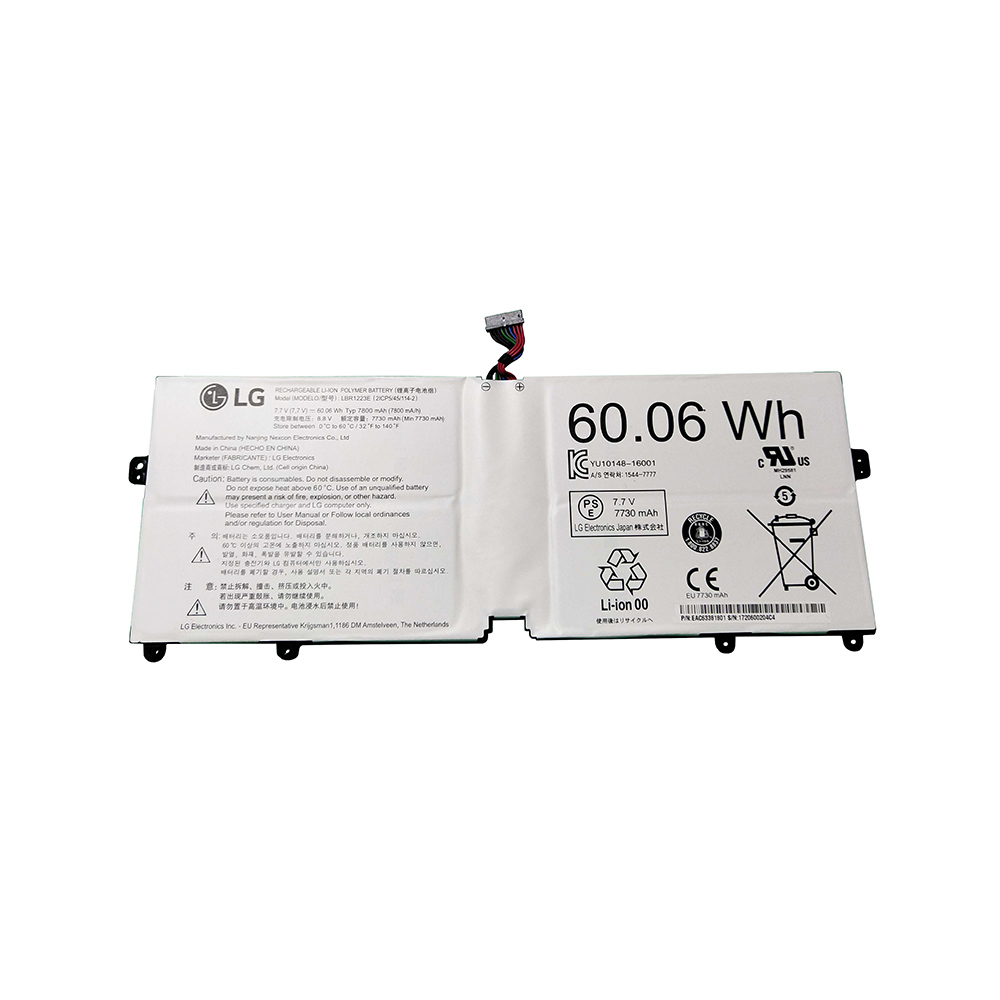 LG LBR1223E 2ICP5/45/114-2 batterie originale 7.7V 7800mAh, 60.06Wh pour ordinateur portable LG Gram 13Z970-GR3NK, GRAM 15Z970-T-AA52E1 séries