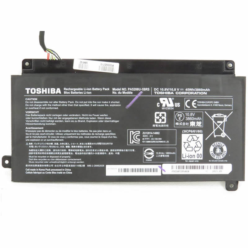 Toshiba PA5208U-1BRS CB30-A3120 CB30-B3122 batterie originale 10.8V 3860mAh pour ordinateur portable Toshiba Satellite P55W,Chromebook CB35 séries